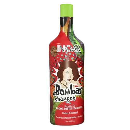 Inoar Bombar budget-friendly hair growth shampoo with Vitamin C and butter blend, large 1000ml bottle