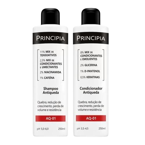 Principia AQ-01 hair growth shampoo bottle with niacinamide and surfactant blend, 250ml volume"