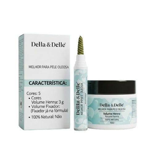 Henna Della & Delle para sobrancelha – ideal para pele oleosa