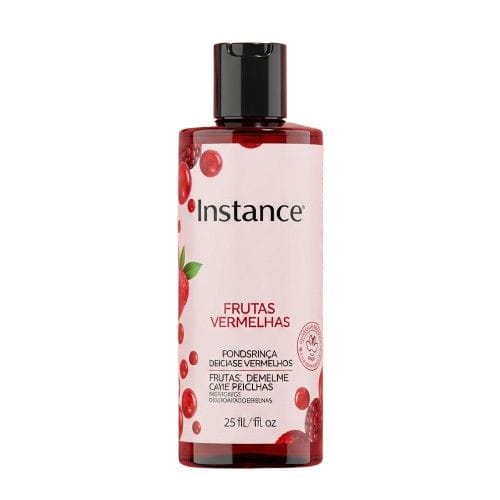 Instance Frutas Vermelhas “Instance Frutas Vermelhas shampoo by Eudora, enriched with red fruit extracts to cleanse gently, nourish hair, and leave a fresh fruity fragrance.”