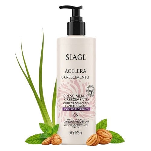 Siage Acelera o Crescimento Siage Acelera o Crescimento shampoo para acelerar o crescimento do cabelo e fortalecer os fios